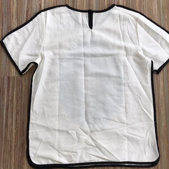 Harajuku Chiffon Blouse Top Dollfie Face Anime T-shirt with Faux Pearl Beads - Picture 4 of 4